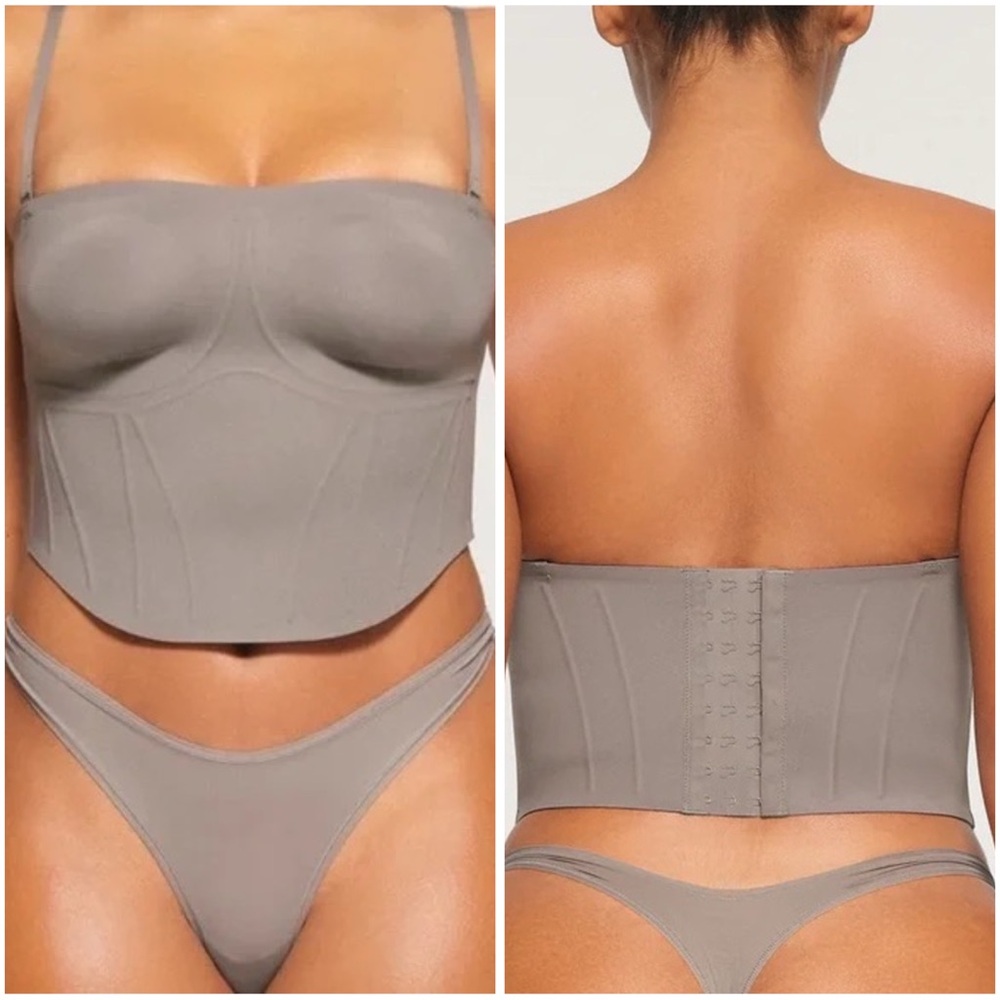 SKIMS Bonded Corset Top in Steel S NWT - Picture 4 of 12